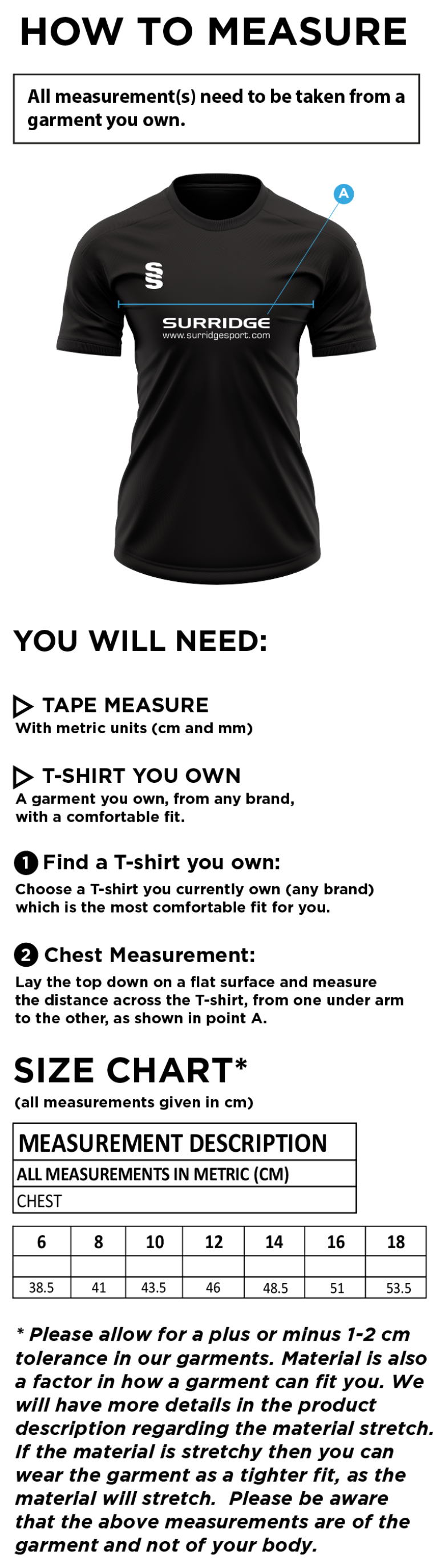 UNION OF KINGSTON POLO SHIRT Womens - Size Guide