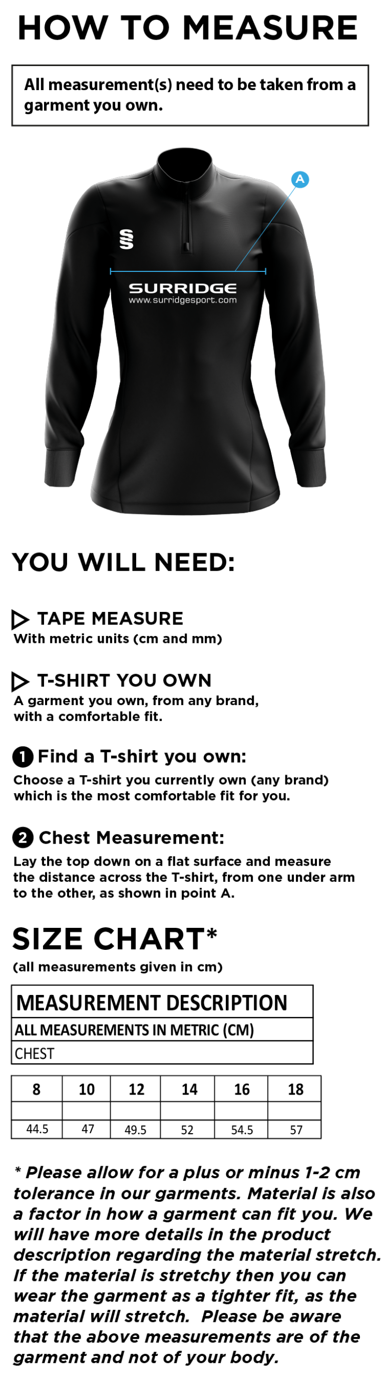 UNION OF KINGSTON OVERHEAD HOODIE Womens - Size Guide